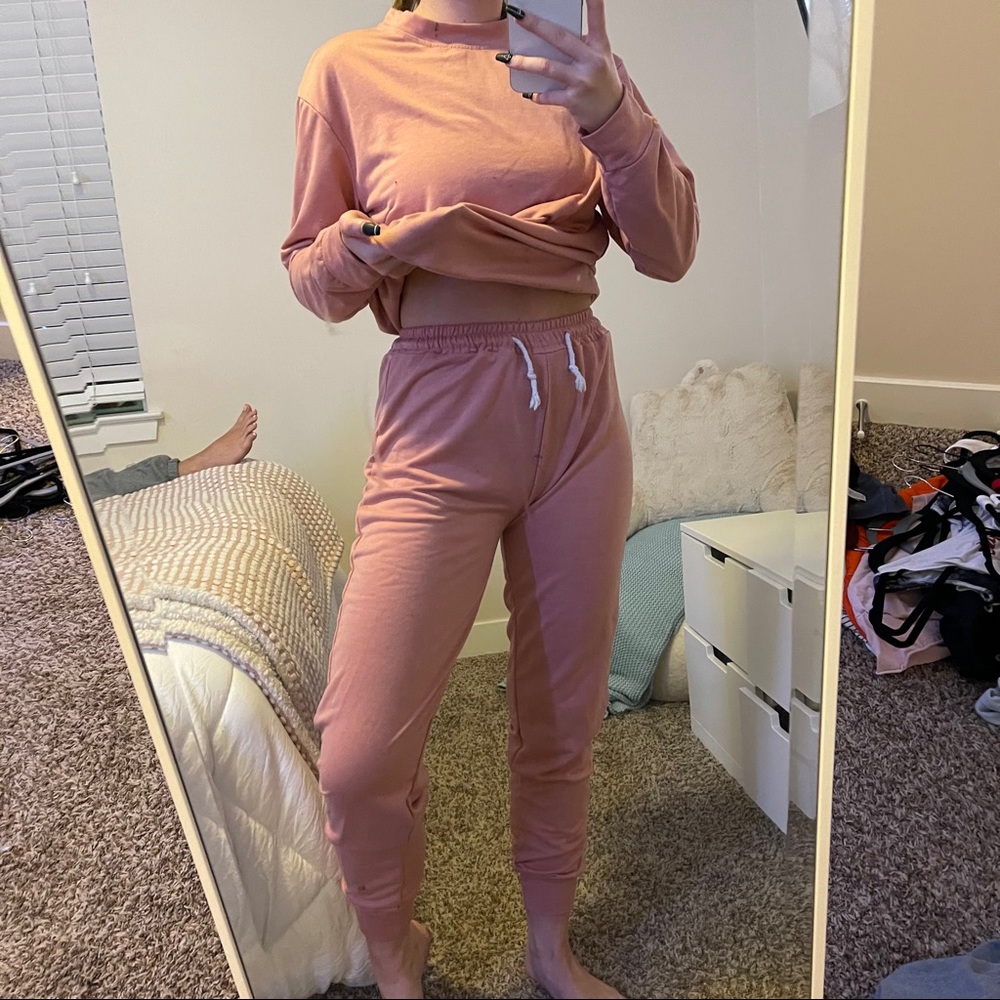 Light Coral Sweat Set